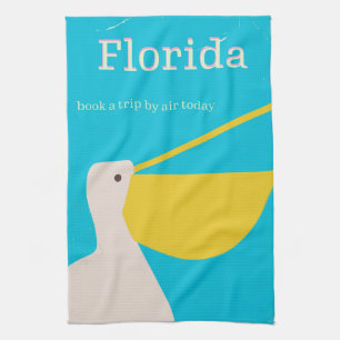 Vintages Florida Pelican Reiseplakat Geschirrtuch