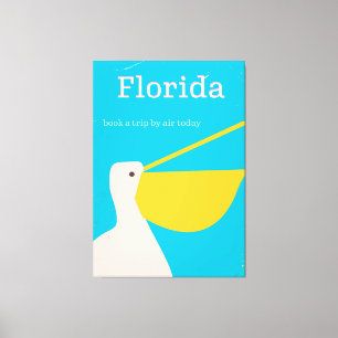 Vintages Florida Pelican Reiseplakat Leinwanddruck