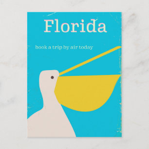 Vintages Florida Pelican Reiseplakat Postkarte