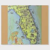 Vintages Florida-Postkarten-Verpackungs-Papier Geschenkpapier (Flach)