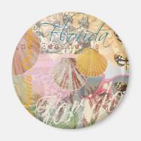 Vintages Florida Reisen Beach Muscheln Art Print