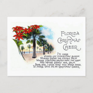 Vintages Florida Weihnachtsgedicht Gruß von 1925 Postkarte