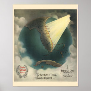 Vintages Floridabahnreiseplakat Poster