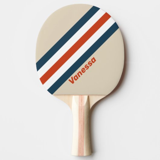 Vintages Flugdeck mit Namen gestrichen Tischtennis Schläger (Vorderseite)