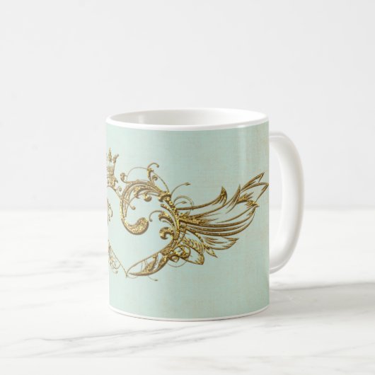 Vintages Flügelherz Kaffeetasse (VorderseiteRechts)