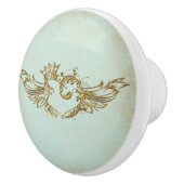 Vintages Flügelherz Keramikknauf (Rechts)