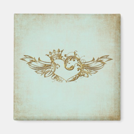 Vintages Flügelherz Magnet (Vorne)