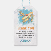 Vintages Flugzeug 1. Geburtstag Party Geschenkanhänger (Vorderseite)