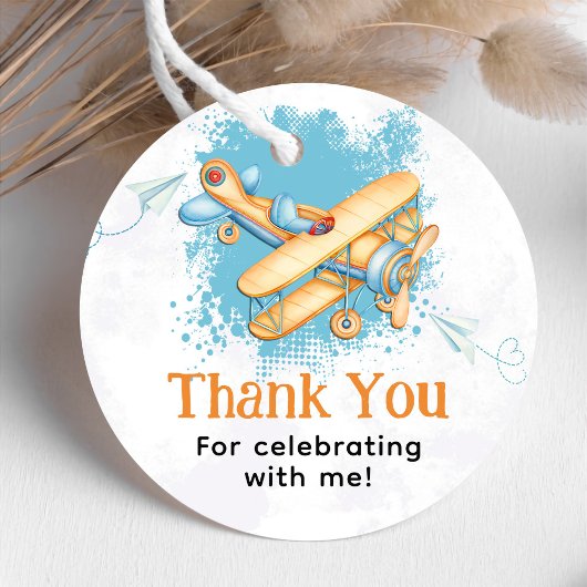 Vintages Flugzeug 1. Geburtstag Party Geschenkanhänger