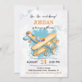 Vintages Flugzeug 3. Geburtstag Party Einladung (Vorderseite)