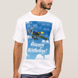 Vintages Flugzeug alles Gute zum Geburtstag in T-Shirt