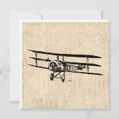 Vintages Flugzeug Altes antikes Flugzeug Illustrat Karte (Rückseite)