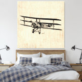 Vintages Flugzeug Altes antikes Flugzeug Illustrat Leinwanddruck (Insitu (Schlafzimmer))