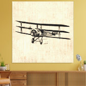 Vintages Flugzeug Altes antikes Flugzeug Illustrat Leinwanddruck (Insitu (Wohnzimmer))