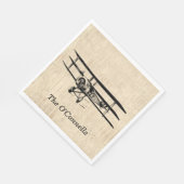 Vintages Flugzeug Altes antikes Flugzeug Individue Serviette (Ecke)