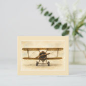 Vintages Flugzeug - Antiker Flugverkehr Geburtstag Postkarte (Stehend Vorderseite)