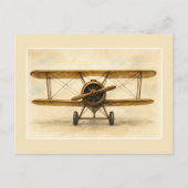 Vintages Flugzeug - Antiker Flugverkehr Geburtstag Postkarte (Vorderseite)