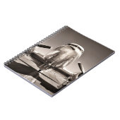 Vintages Flugzeug auf der Piste Notizblock (Linke Seite)