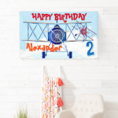 Vintages Flugzeug Aviator BIrdday Banner (Insitu)