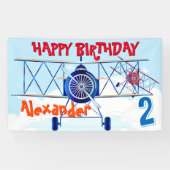 Vintages Flugzeug Aviator BIrdday Banner (Horizontal)