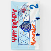 Vintages Flugzeug Aviator BIrdday Banner (Vertikal)