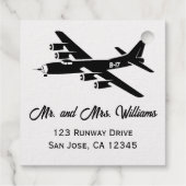 Vintages Flugzeug B-17 Militärische Luftfahrt des  Geschenkanhänger (Rückseite)