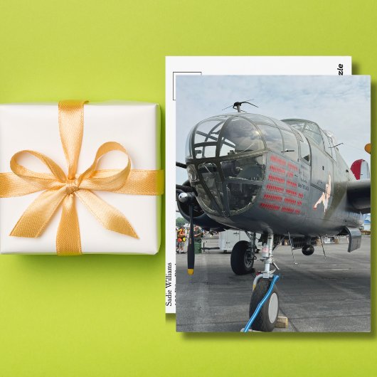 Vintages Flugzeug B-25 Mitchell Bomber Geburtstag Postkarte