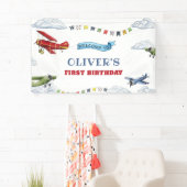 Vintages Flugzeug - Begrüßungsbanner zum ersten Ge Banner (Insitu)
