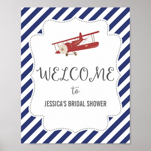 Vintages Flugzeug Begrüßungspapier Poster (Vorne)
