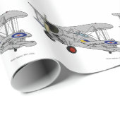Vintages Flugzeug Biplane Der Gloster Gladiator Geschenkpapier (Rolleneckpunkt)