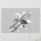 Vintages Flugzeug Briefpapier (Vorderseite)