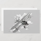 Vintages Flugzeug Briefpapier (Vorne/Hinten)