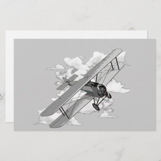 Vintages Flugzeug Briefpapier (Vorne/Hinten)