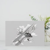 Vintages Flugzeug Briefpapier (Stehend Vorderseite)