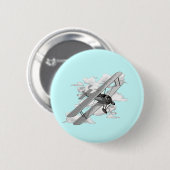Vintages Flugzeug Button (Vorne & Hinten)