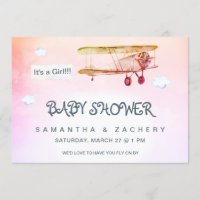 *~* Vintages Flugzeug Clouds Banner Babydusche