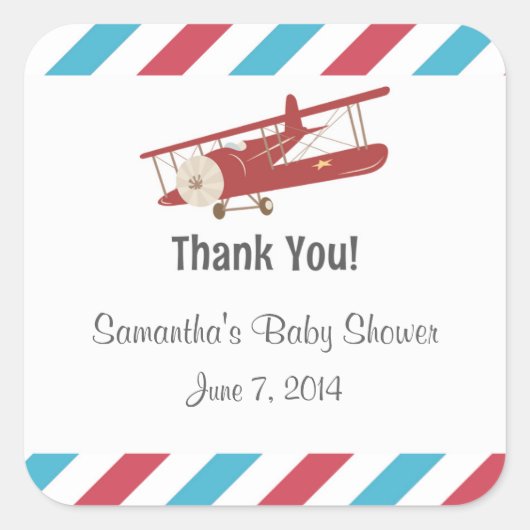 Vintages Flugzeug Danke Stickers (Vorderseite)