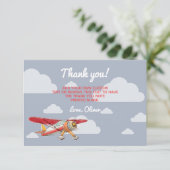 Vintages Flugzeug Dankeschön Karten (Stehend Vorderseite)