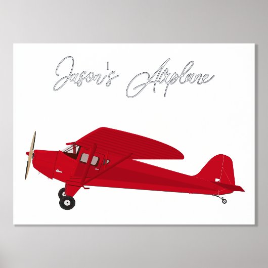 Vintages Flugzeug, das Foil Text Print Poster Zeic (Vorderseite)