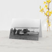 Vintages Flugzeug der Cessna-20 Karte (Gelbe Blume)