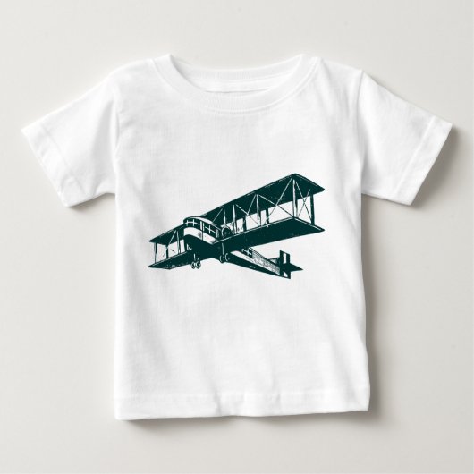 Vintages Flugzeug - Dunkelgrün Baby T-shirt (Vorderseite)