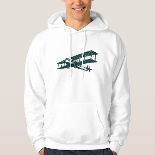 Vintages Flugzeug - Dunkelgrün Hoodie (Vorderseite)