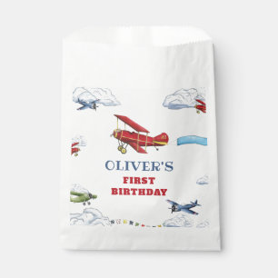 Vintages Flugzeug - Erste Geburtstagsfeier Geschenktütchen