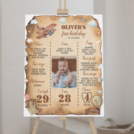 Vintages Flugzeug - Erste Geburtstagsfeier Poster