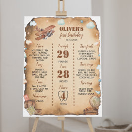 Vintages Flugzeug - Erste Geburtstagsfeier Poster