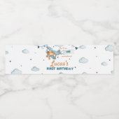 Vintages Flugzeug Erste Geburtstagswasserflasche Wasserflaschenetikett (Einzelnes Label)