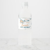 Vintages Flugzeug Erste Geburtstagswasserflasche Wasserflaschenetikett (Vorderseite)