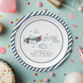 Vintages Flugzeug Es ist eine Kinderdusche Pappteller