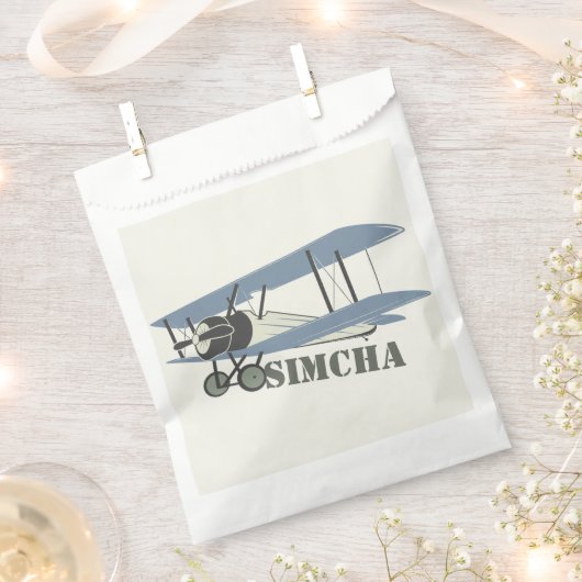 Vintages Flugzeug - Fahnen Geschenktütchen (Ausgeschnitten)