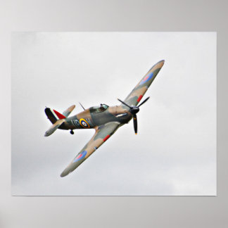 Vintages Flugzeug für den militärischen Kampfflugz Poster